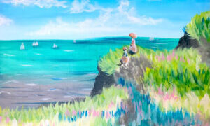 モネ プールヴィルの断崖の上の散歩【作品マニュアル】 | Painty